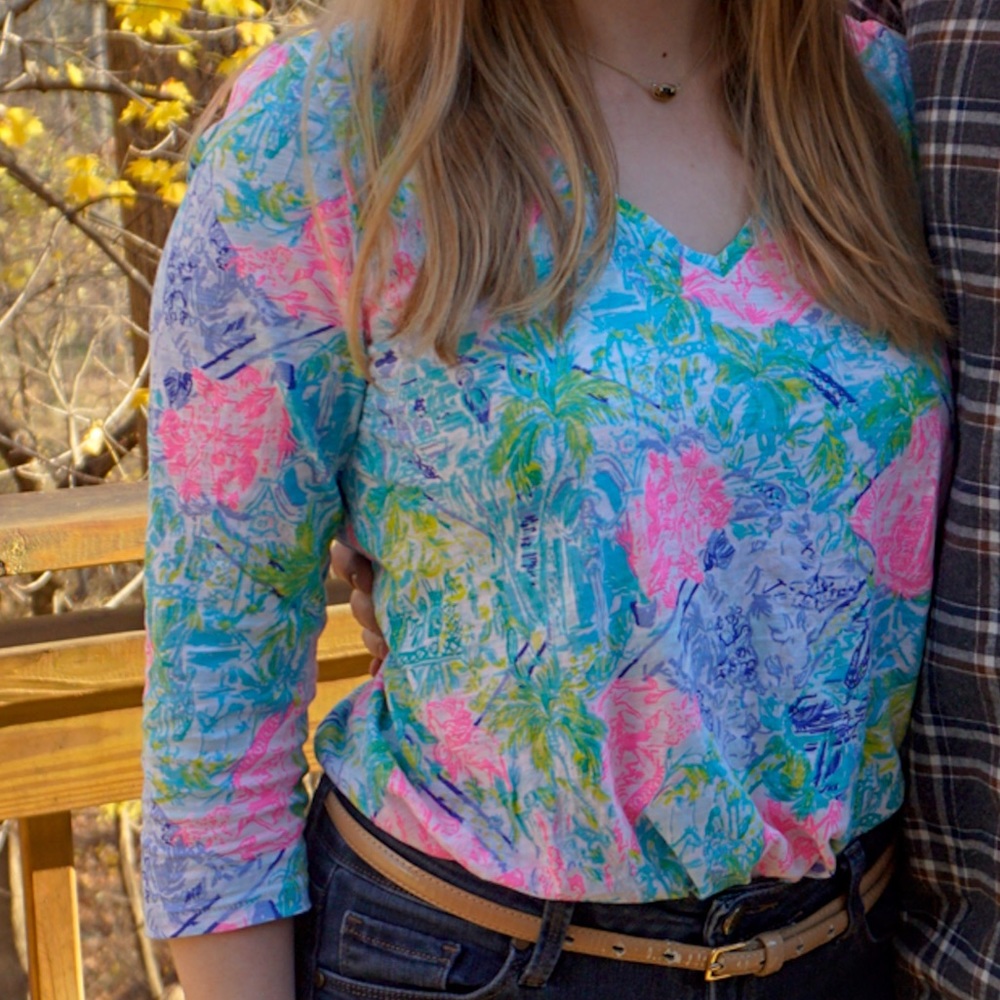 Lilly Pulitzer Etta 3/4 sleeve multi bohemian
